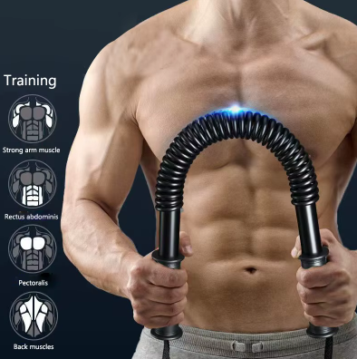 Barre de Musculation à Ressort – Renforcement du Torse, Poitrine & Avant-bras