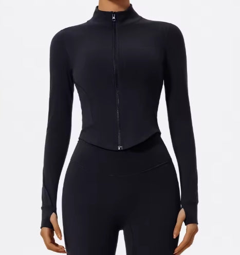 Zip-Up Sports Jacket – Breathable, Stretchy & Perfect for Training