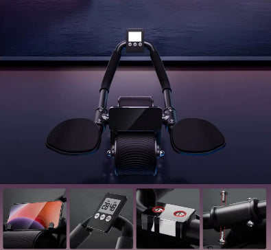 Rouleau Abdominaux Multifonction avec Écran LCD – Double Roue Ultra Stable